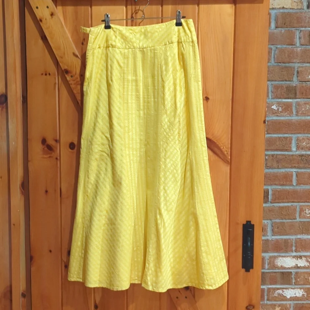 Talbots Yellow A-Line Maxi Skirt